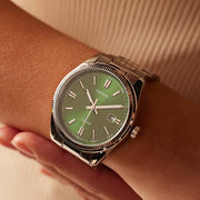 Casio Analogue Quartz Enticer Stainless Steel Green Dial MTP-1302PD-3AVEF Men's Watch